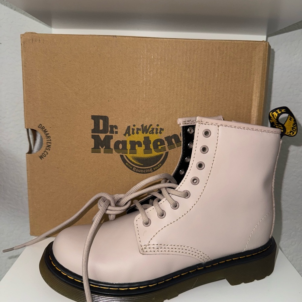 Dr. Martens Light Pink Leather Boots